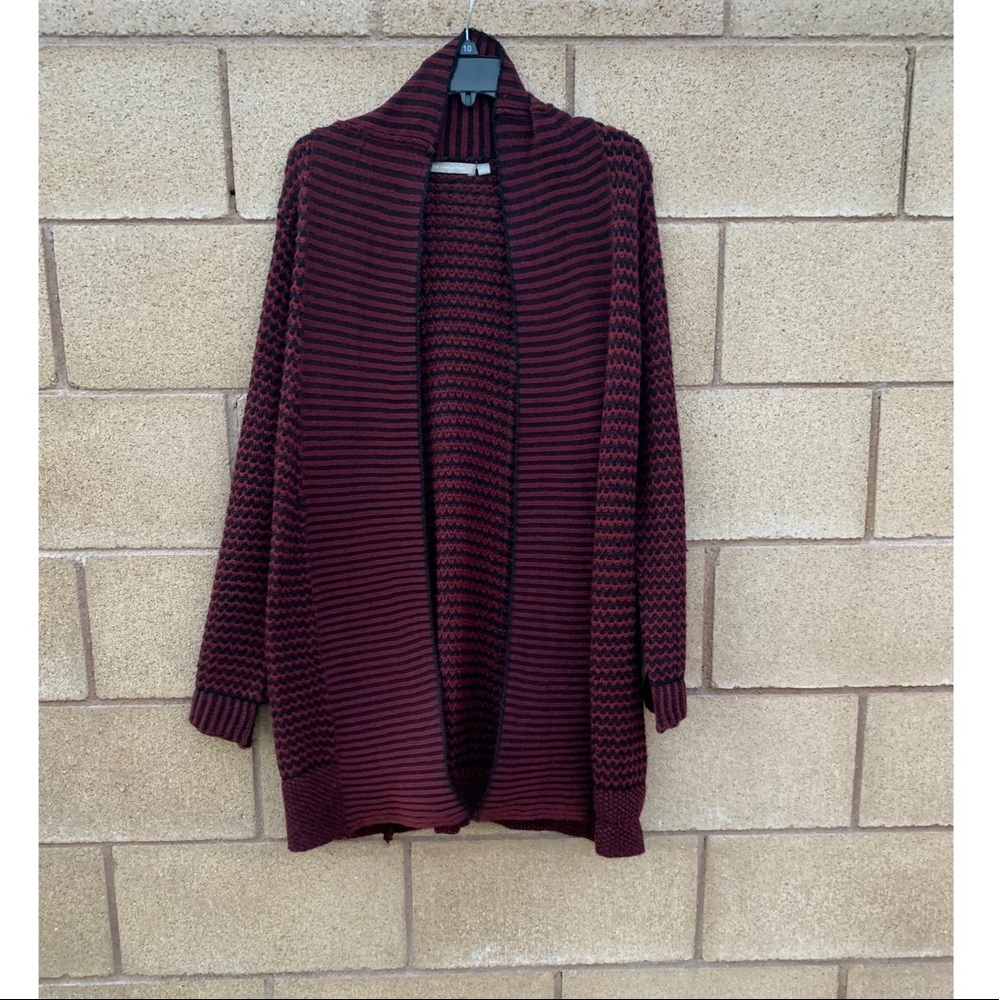 Burgundy & Black Striped Sweater